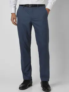 Van Heusen Men Slim Fit Mid-Rise Formal Trousers