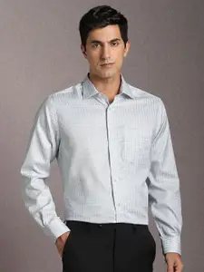 Louis Philippe Micro Checked Pure Cotton Formal Shirt