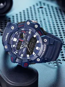 V2A Men Dial & Textured Straps Analogue Watch V2A-OT-2202-Blue