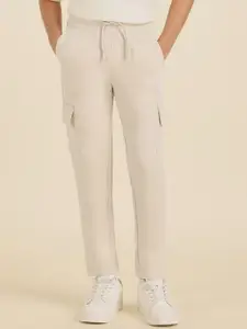 U.S. Polo Assn. Kids Boys Pure Cotton Mid-Rise Track Pants