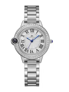 KENNETH SCOTT Women Embellished Dial & Stainless Steel Straps Analogue Watch K22530-SBSW