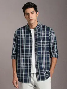 Louis Philippe Jeans Slim Fit Checked Full Sleeves Pure Cotton Casual Shirt