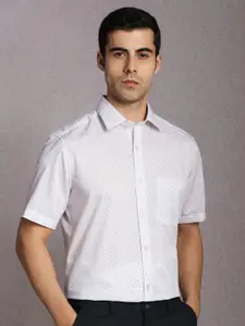 Louis Philippe Micro Ditsy Printed Pure Cotton Formal Shirt