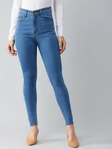 DOLCE CRUDO Women Skinny Fit High-Rise Stretchable Denim Jeans