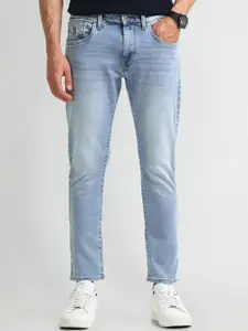 U.S. Polo Assn. Denim Co. Men Slim Fit Mid-Rise Light Fade Jeans