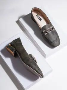 Sherrif Shoes  Women Textured Block Pumps