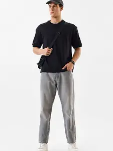 Snitch Men Cotton Grey Mid-Rise Baggy Jeans