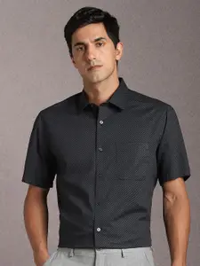 Louis Philippe Micro Ditsy Printed Pure Cotton Formal Shirt