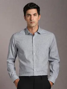 Louis Philippe Micro Checked Pure Cotton Formal Shirt