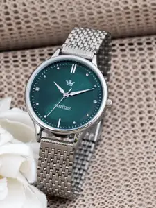 CRESTELLO Women Embellished Bracelet Style Straps Analogue Watch CR-L154-BLU-CH