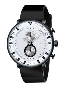 IIK COLLECTION Men Round Dial & Stainless Steel Straps Analogue Chronograph Watch DK-4015M