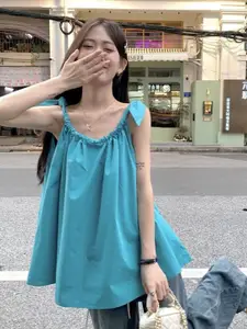 StyleCast Women Solid Shoulder Straps Top