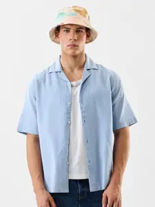 Snitch Boxy Cuban Collar Casual Shirt