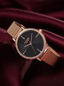 Sonata Poze Quartz Analog Dial Mesh Strap Watch for Women - SP80061WM01W