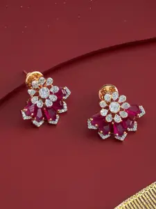 Kushal's Fashion Jewellery Gold-Plated Zircon Studded Party Classic Studs Earrings