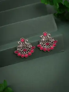 DIVASTRI Silver-Plated Artificial Stones Studded Animal Shaped Studs