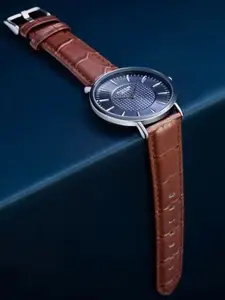 Sonata Men Dial & Leather Straps Analogue Watch SP70023SL01W