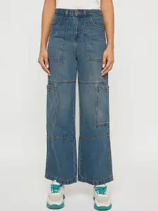 Madame Women Regular Fit Mid-Rise Low Distress Light Fade Jeans