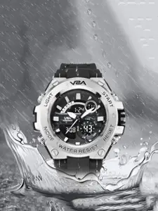 V2A Men Patterned Dial & Bracelet Style Straps Analogue Watch V2A-CS-1706A-Silver-0