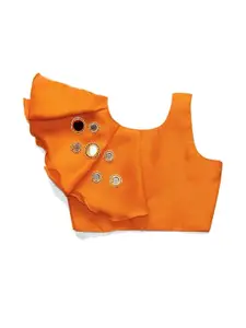 Shoryam Fashion Girls Orange Raw Silk Lehenga Choli