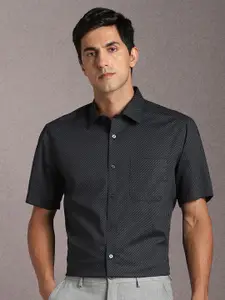 Louis Philippe Micro Ditsy Printed Pure Cotton Formal Shirt