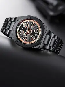 LONGBO Men Dial & Stainless Steel Bracelet Style Straps Analogue Watch Long-83693-Blk-Gold