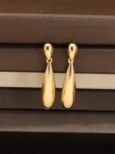 ABDESIGNS Elegant Gold Plated Teardrop Shaped Drop Earrings