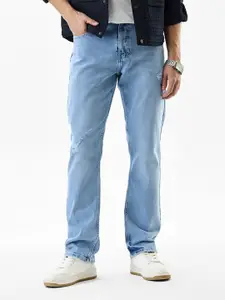 Snitch Men Relaxed Fit Mid-Rise Low Distress Light Fade Stretchable Jeans