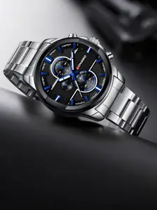 LONGBO Men Dial & Stainless Steel Straps Analogue Watch Long-80240-Silver-Black-01