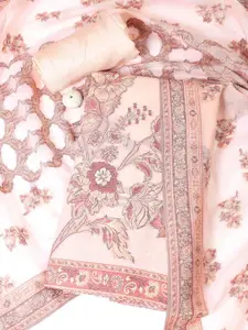 Meena Bazaar Floral Printed Art Silk Unstitched Dress Material