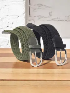 The Roadster Lifestyle Co. Men Set Of 2 Braided Belts