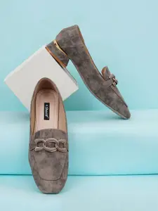 Sherrif Shoes Women Block Heel Pumps With Buckles