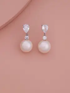 Kushal's Fashion Jewellery Gold-Plated Classic Pearl Drop Earrings