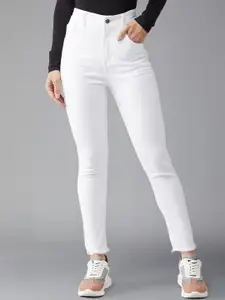 DOLCE CRUDO Women Skinny Fit High-Rise Light Fade Stretchable Cotton Jeans