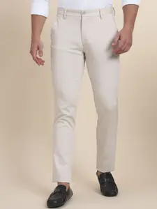 JADE BLUE Men Slim Fit Mid-Rise Trousers