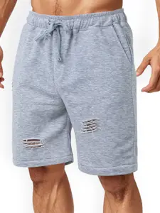 StyleCast x Revolte Men Distressed Regular Fit Mid-Rise Shorts