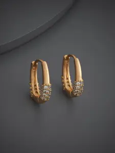 Kushal's Fashion Jewellery Gold-Plated Party Zircon Circular Hoop Earrings