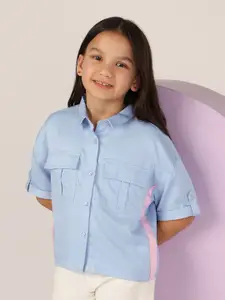 U.S. Polo Assn. Kids Girls Pure Cotton Shirt Collar Top