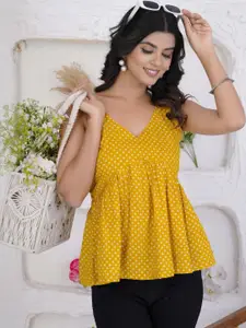 LABEL ADRIJA women Polka Dot Print Cotton Top