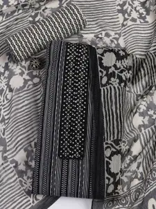 Meena Bazaar Floral Printed Unstitched Dress Material