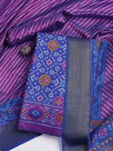 Meena Bazaar Ethnic Motifs Woven Design Zari Unstitched Dress Material