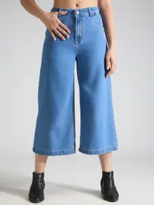 TARAMA Women Cotton Wide Leg High-Rise Jeans