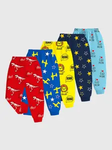 KUCHIPOO Boys Pack Of 5 Conversational Printed Regular Lounge Pants