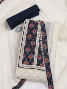 Meena Bazaar Floral Embroidered Unstitched Dress Material