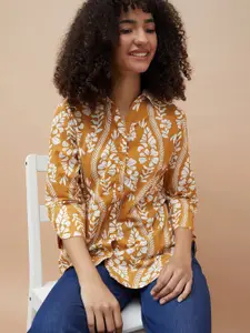 Colour Me by Melange Women Floral Printed Spread Collar Cotton Casual Shirt