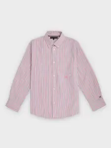 Tommy Hilfiger Boys Vertical Striped Button-Down Collar Cotton Casual Shirt
