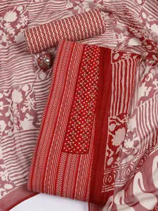 Meena Bazaar Striped Embellished Unstitched Dress Material