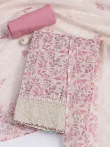 Meena Bazaar Floral Printed Unstitched Dress Material