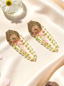 AccessHer Artificial Stones Studded Contemporary Drop Earrings