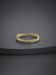Kushal's Fashion Jewellery Gold-Plated Zircon Studded Finger Ring